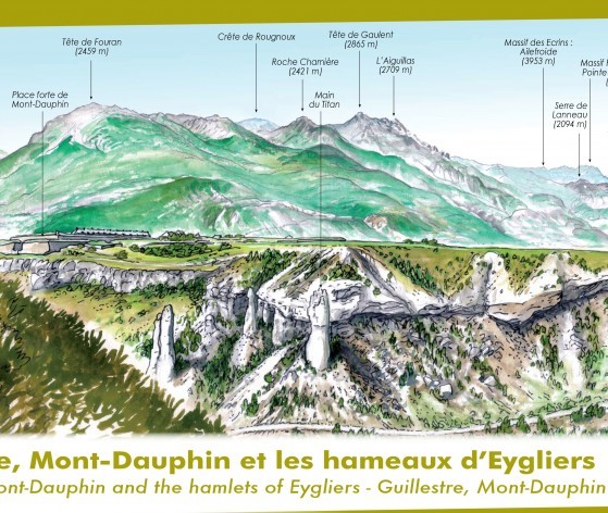 Détail d'une des 5 tables d'orientation  © T. Guyon Médiéval AFDP